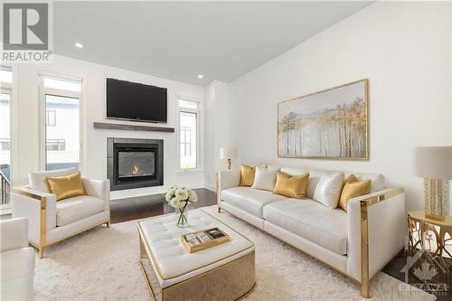 Virtually Staged - 2329 Goldhawk Drive, Ottawa, ON - Indoor Photo Showing Living Room With Fireplace