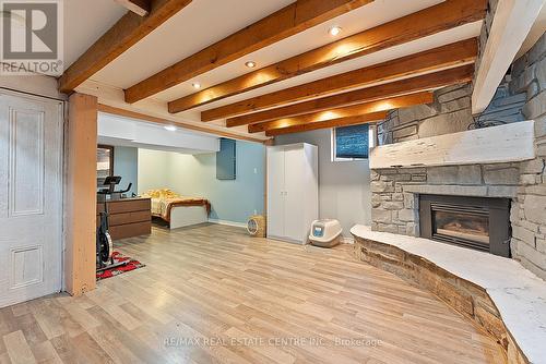 383 Durham Court, Oshawa, ON - Indoor Photo Showing Basement With Fireplace