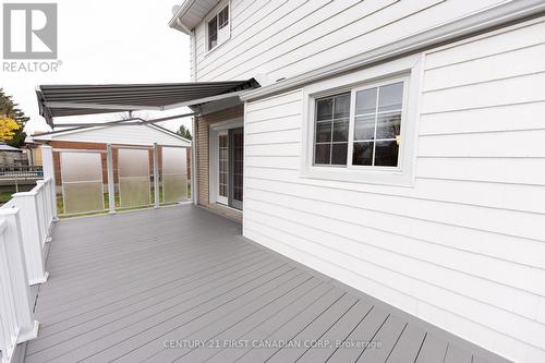 Composite deck with motorized awning - 2 Sauve Avenue, St. Thomas, ON - Outdoor With Exterior