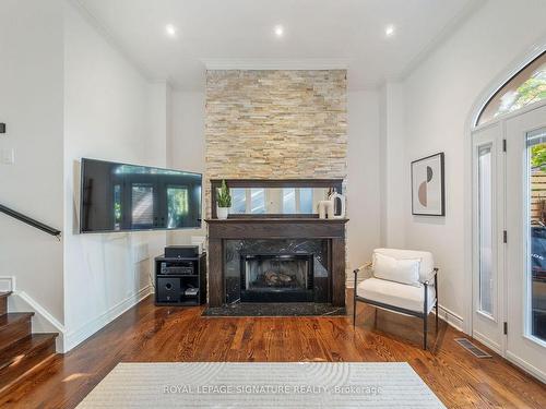 53 Parkhurst Blvd E, Toronto, ON - Indoor Photo Showing Living Room With Fireplace