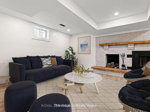 34 Ivybridge Dr, Brampton, ON - Indoor Photo Showing Living Room With Fireplace