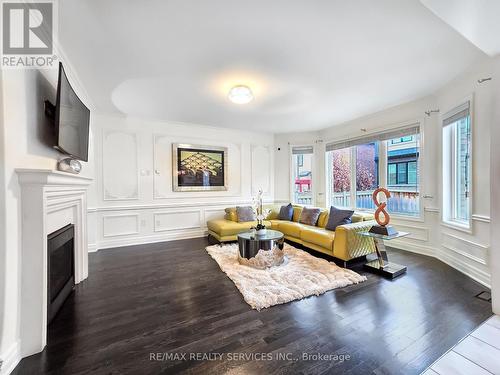 3196 Carding Mill Trail, Oakville, ON - Indoor Photo Showing Living Room With Fireplace