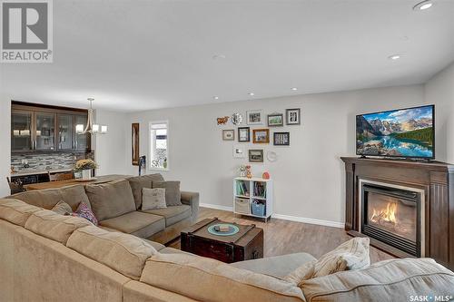 214 Halifax Street N, Regina, SK - Indoor Photo Showing Living Room With Fireplace