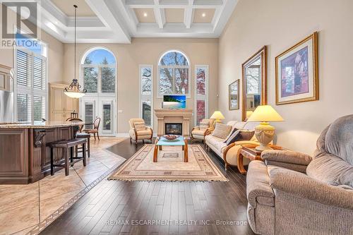 15 Silver Maple Drive, Hamilton, ON - Indoor Photo Showing Living Room With Fireplace