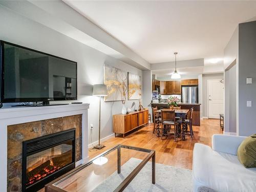 111-297 Hirst Ave West, Parksville, BC - Indoor Photo Showing Living Room With Fireplace