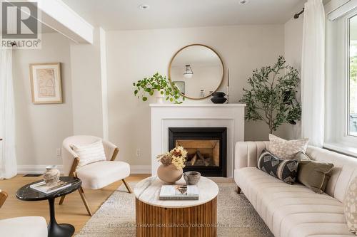 297 Bain Avenue, Toronto, ON - Indoor Photo Showing Living Room With Fireplace