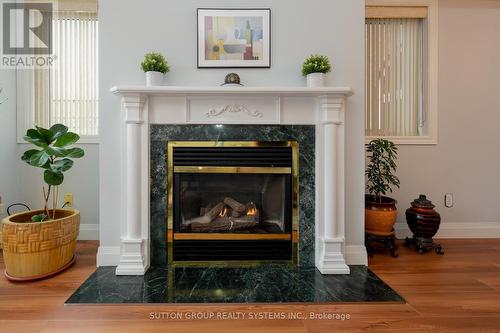 255 - 60 Barondale Drive, Mississauga, ON - Indoor Photo Showing Living Room With Fireplace