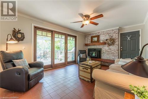 43 Berford Lake Road, South Bruce Peninsula, ON - Indoor Photo Showing Living Room With Fireplace