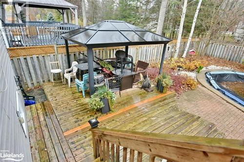 Wooden deck featuring a gazebo - 97 Glen Eton Road, Wasaga Beach, ON 