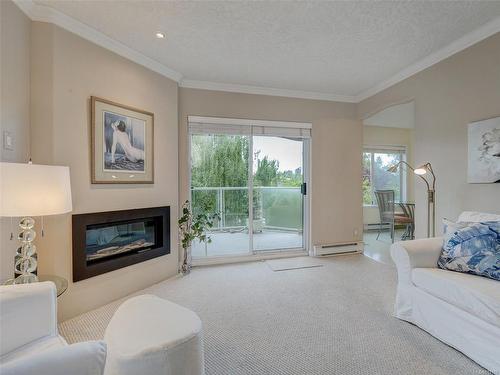 210-405 Quebec St, Victoria, BC - Indoor Photo Showing Living Room With Fireplace