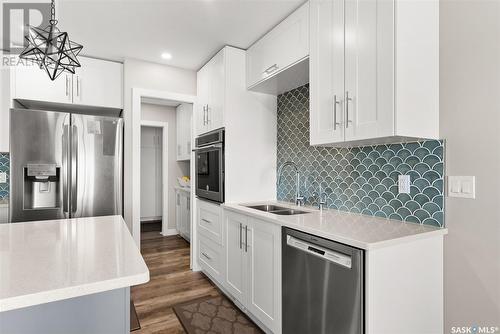 The Monk Acreage, Edenwold Rm No. 158, SK - Indoor Photo Showing Kitchen With Stainless Steel Kitchen With Double Sink With Upgraded Kitchen