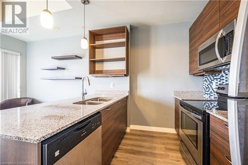 318 Spruce Street Unit# 2001, Waterloo, ON - Indoor Photo Showing Kitchen With Double Sink With Upgraded Kitchen