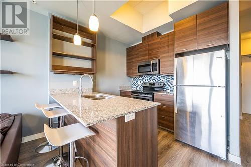 318 Spruce Street Unit# 2001, Waterloo, ON - Indoor Photo Showing Kitchen With Double Sink With Upgraded Kitchen