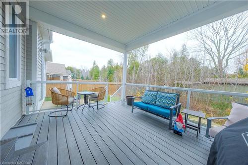 Wooden terrace featuring outdoor lounge area - 33 Madwayosh Street, Southampton, ON - Outdoor With Deck Patio Veranda With Exterior