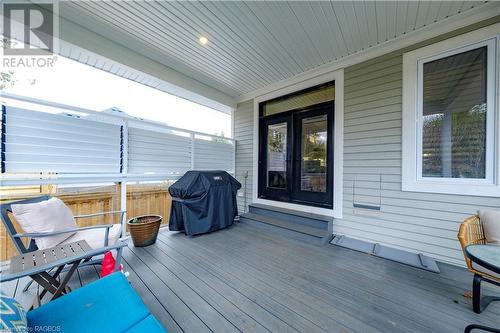 Wooden deck featuring a grill - 33 Madwayosh Street, Southampton, ON - Outdoor With Deck Patio Veranda With Exterior