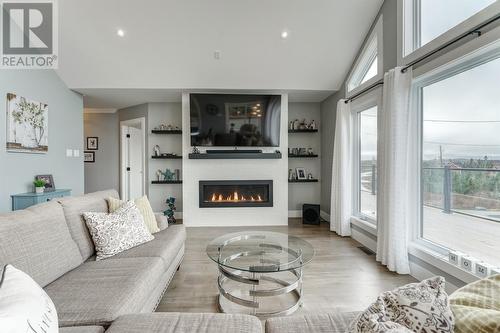 130 Amber Drive, Whitbourne, NL - Indoor Photo Showing Living Room With Fireplace