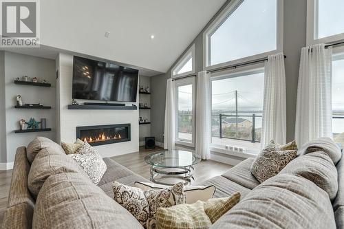 130 Amber Drive, Whitbourne, NL - Indoor Photo Showing Living Room With Fireplace