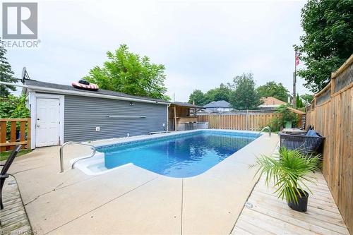 17 Elliott Avenue, Brantford, ON - Outdoor With In Ground Pool With Exterior