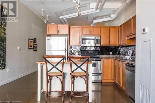 66 Bay Street S Unit# 612, Hamilton, ON - Indoor Photo Showing Kitchen With Stainless Steel Kitchen