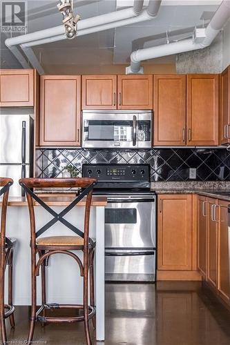 66 Bay Street S Unit# 612, Hamilton, ON - Indoor Photo Showing Kitchen With Stainless Steel Kitchen