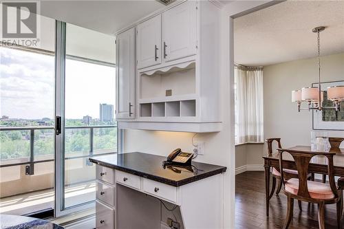 Built-in Desk & easy access to Balcony - 6 Willow Street Unit# #1505, Waterloo, ON - Indoor