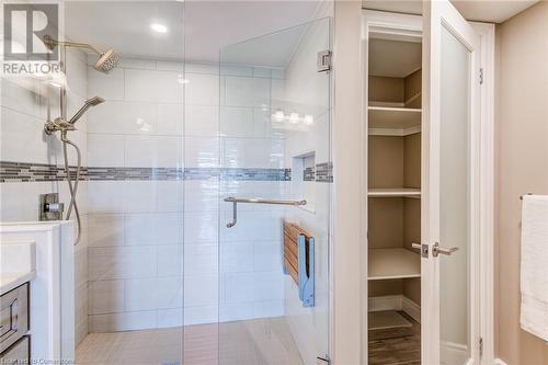 Extra large shower with Linen closet - 6 Willow Street Unit# #1505, Waterloo, ON - Indoor Photo Showing Bathroom