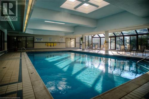 Indoor Pool with Sauna - 6 Willow Street Unit# #1505, Waterloo, ON - Indoor Photo Showing Other Room With In Ground Pool