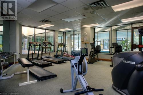 Large Fitness Gym - 6 Willow Street Unit# #1505, Waterloo, ON - Indoor Photo Showing Gym Room