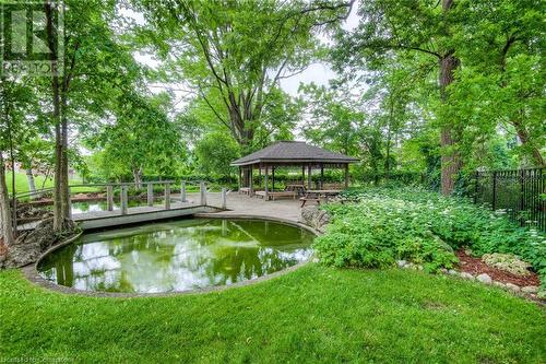 Tranquil Water Feature with Gazebo - 6 Willow Street Unit# #1505, Waterloo, ON - Outdoor