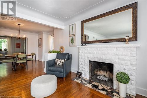 60 Inverness Avenue W, Hamilton, ON - Indoor Photo Showing Living Room With Fireplace