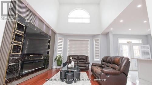 44 Eaglesprings Crescent, Brampton, ON - Indoor Photo Showing Living Room With Fireplace