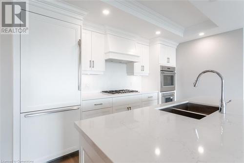 2060 Lakeshore Road Unit# 1503, Burlington, ON - Indoor Photo Showing Kitchen With Double Sink With Upgraded Kitchen