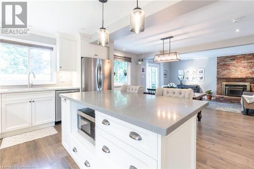 2214 Melissa Crescent, Burlington, ON - Indoor Photo Showing Kitchen With Fireplace With Upgraded Kitchen