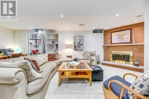 1220 Old Oak Drive, Oakville, ON - Indoor Photo Showing Living Room With Fireplace