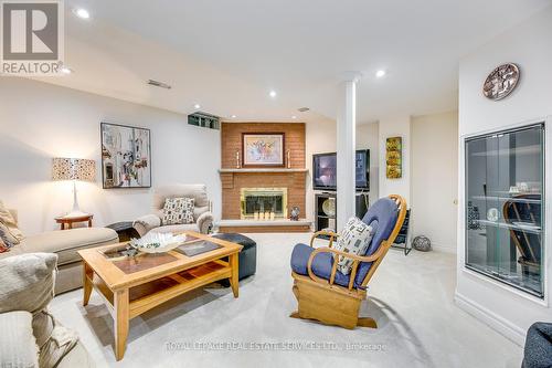 1220 Old Oak Drive, Oakville, ON - Indoor Photo Showing Living Room With Fireplace