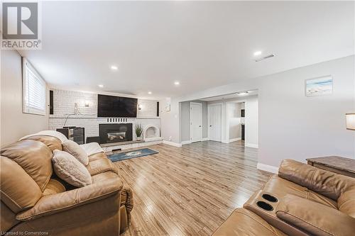 85 Bow Valley Drive, Hamilton, ON - Indoor Photo Showing Living Room With Fireplace