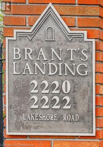 Brants Landing Street Sign - 2220 Lakeshore Road Unit# 36, Burlington, ON - 