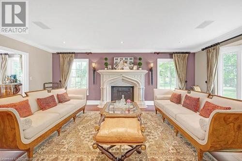 1059 Scenic Drive, Hamilton, ON - Indoor Photo Showing Living Room With Fireplace