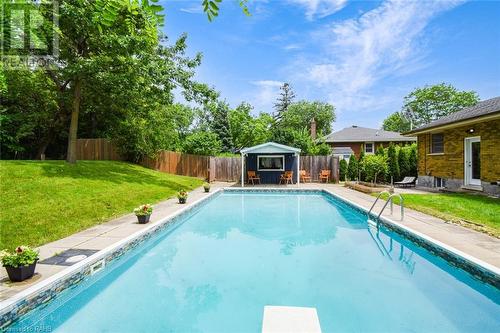 183 Grove Park Drive, Burlington, ON - Outdoor With In Ground Pool With Backyard