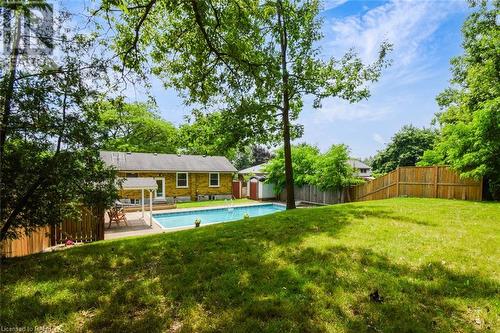 183 Grove Park Drive, Burlington, ON - Outdoor With In Ground Pool With Backyard