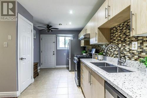 444 Stone Church Road W Unit# M7, Hamilton, ON - Indoor Photo Showing Kitchen With Double Sink