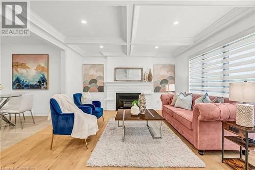 262 Barton Street, Stoney Creek, ON - Indoor Photo Showing Living Room With Fireplace