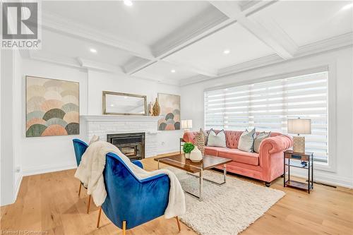 262 Barton Street, Stoney Creek, ON - Indoor Photo Showing Living Room With Fireplace