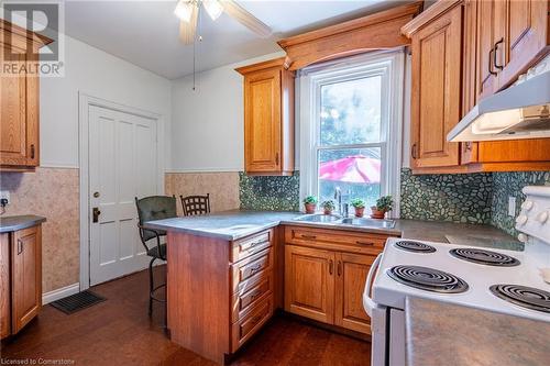 129 Ray Street S, Hamilton, ON - Indoor Photo Showing Kitchen With Double Sink