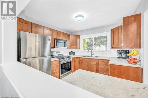 2050 Upper Middle Road Unit# 147, Burlington, ON - Indoor Photo Showing Kitchen With Double Sink