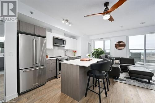 3210 Dakota Common Unit# A907, Burlington, ON - Indoor Photo Showing Kitchen With Stainless Steel Kitchen With Upgraded Kitchen