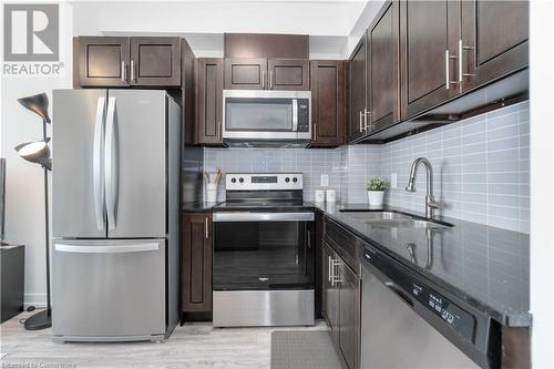 128 King Street N Unit# 1208, Waterloo, ON - Indoor Photo Showing Kitchen With Stainless Steel Kitchen With Double Sink With Upgraded Kitchen