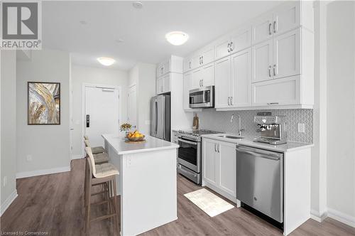 95 Dundas Street W Unit# 109, Oakville, ON - Indoor Photo Showing Kitchen With Stainless Steel Kitchen With Upgraded Kitchen