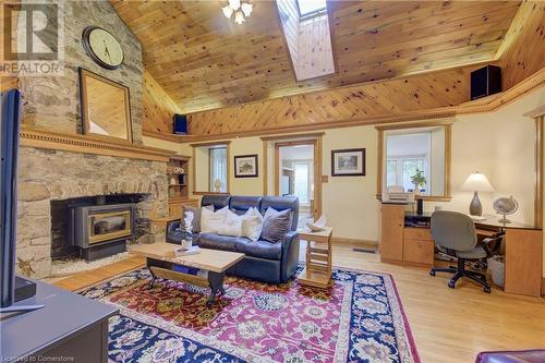 1164 Brantford Highway, Cambridge, ON - Indoor Photo Showing Living Room With Fireplace