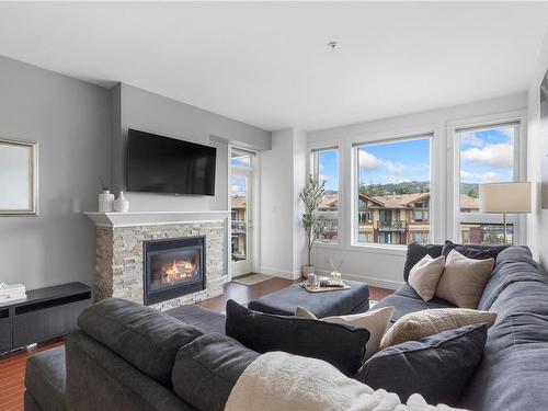 305-3210 Jacklin Rd, Langford, BC - Indoor Photo Showing Living Room With Fireplace